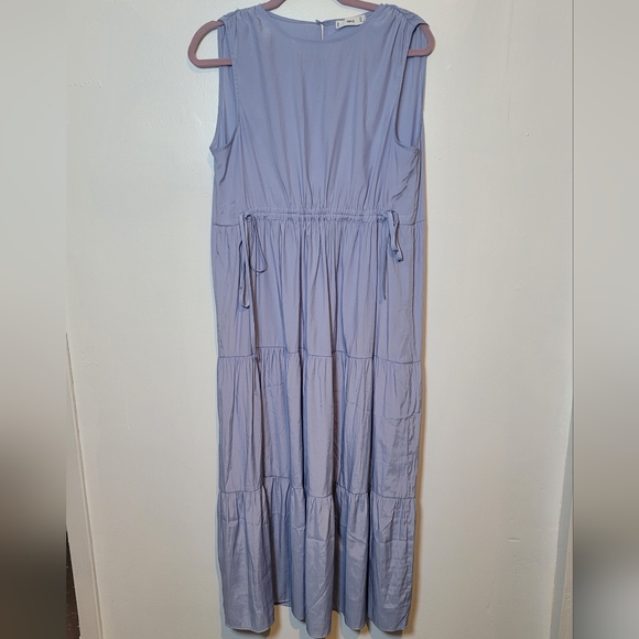 Mango Periwinkle Maxi Length Ruffled Dress Size 8 - Picture 1 of 6